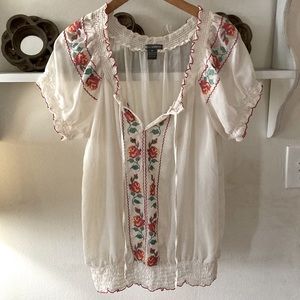 Vintage Boutique Bohemian Peasant Top